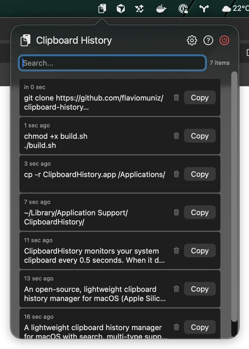 Clipboard History View